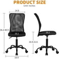 thumbnail image 3 of YYEAN Home Office Chair Ergonomic Mid-Back Mesh Desk Chair Computer Armless Executive Task Chair Lumbar Support Armrests Swivel Rolling PC Chairs Small Meeting for Adults,Black, 3 of 7