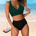 thumbnail image 2 of HAIJIE Beach Coverups Women Bathing Suit Swimwear Two Piece Adjustable Tum-My Control Comfortable Swimwear for Women Bikini Sleeveless Cover Up Dresses (Dark Green,M), 2 of 7