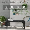 thumbnail image 4 of GVN Patio Bench Weatherproof Outdoor Bench,Slatted Wooden Garden Bench, Curved Seat Front Porch Bench, Black, 4 of 11