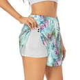 thumbnail image 2 of Disketp Dragonfly Floral Print Women's Shorts Workout Shorts for Athletic Gym Running Shorts with Phone Pockets Small, 2 of 8