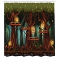 thumbnail image 3 of Ambesonne Firefly Shower Curtain, Forest Woodland, 69"Wx75"L, Olive Green Redwood, 3 of 3