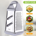 thumbnail image 4 of Rallador de caja profesional, acero inoxidable con 4 lados, mejor para queso parmesano, verduras, jengibre, 4 of 5