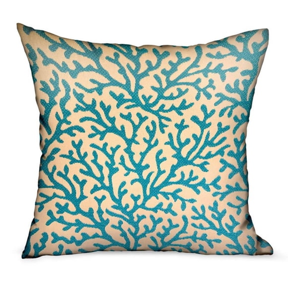Almohadón Decorativo Plutus Brands Marlin Vines Azul y Crema 46 cm