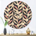 thumbnail image 2 of Designart 'Botanical Floral Retro Pattern III' Mid-Century Modern Wood Wall Clock, 2 of 5
