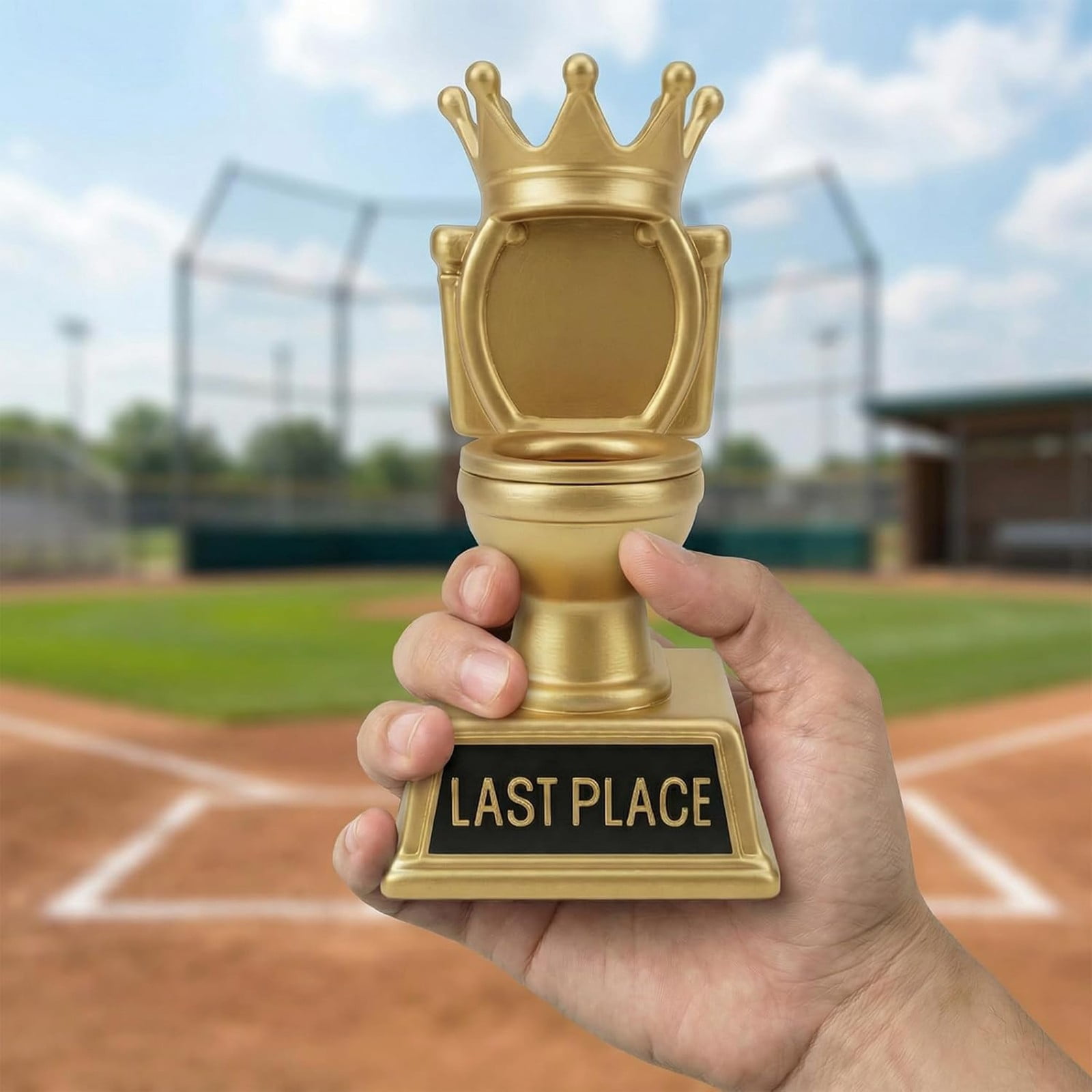 kjfeif 7-Inch Gold Toilet Trophy, Humorous Last Place Award for Family Game Night, Sports Tournaments, or Office Competitions, Funny Novelty Prize and Gift