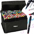 thumbnail image 1 of Lot de 168 Marqueurs avec Étui - Crayons de Couleur Double Face Multicolore, 1 of 5