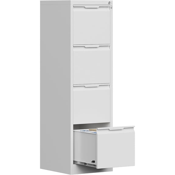 4 Drawer File Cabinet with Lock, 17.8" D Small Filing Cabinet for Home Office, Metal Vertical File Cabinets, Deep File Cabinets for Legal/Letter Size File, Easy Assembly