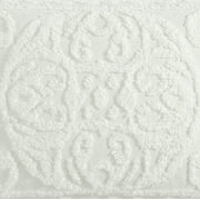 Collections Etc Luxurious Medallion Chenille Fringe Border Bedspread Ivory - Queen