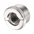 thumbnail image 1 of Adaptador de tornillo roscado hembra de 3/8" a macho de 5/8" para soporte de micrófono tono plateado 1 pcs, 1 of 3