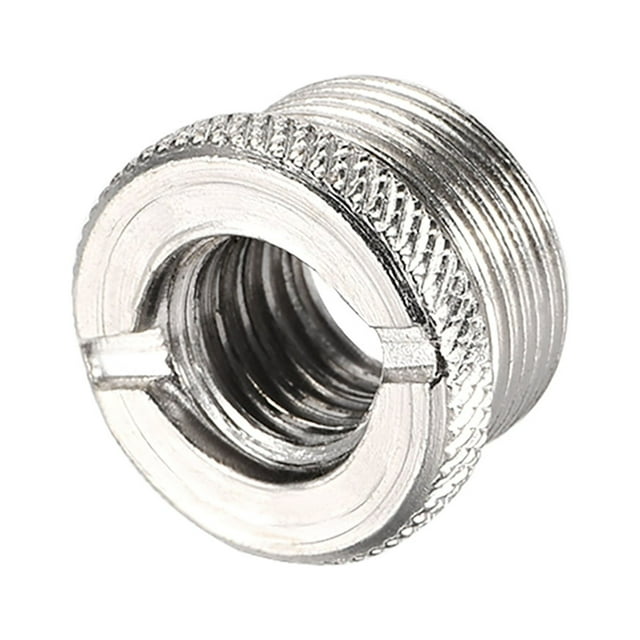 Adaptador de tornillo roscado hembra de 3/8" a macho de 5/8" para soporte de micrófono tono plateado 1 pcs