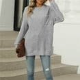 thumbnail image 2 of Texiao Winter Sweaters for Women,Women's 2025 Loose Crew Neck Long Sleeve Basic Knit Pullover, 2 of 9