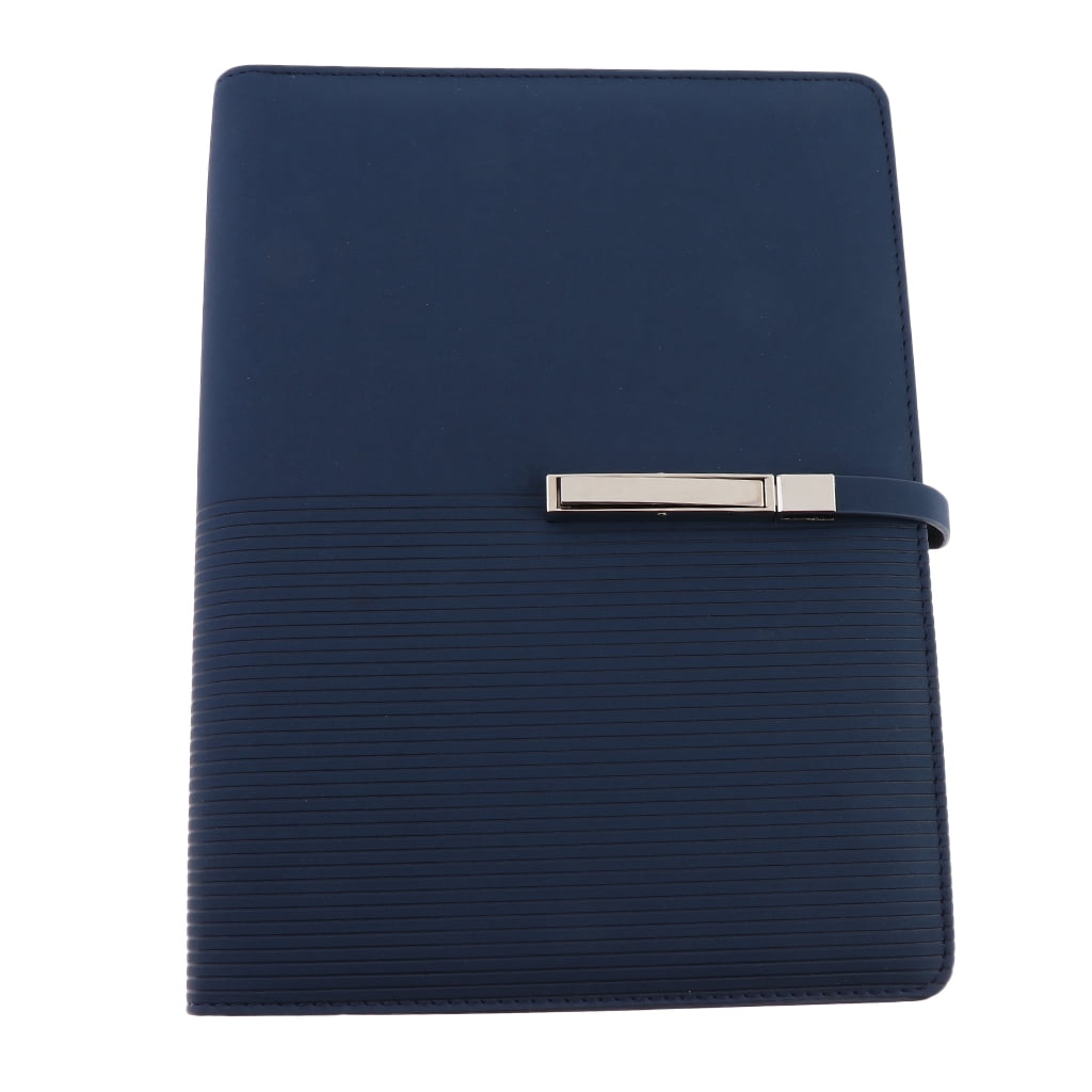 Axioma A5 Size Leather Notebook Loose Leaf Memo Diary Notebook with Buckle Blue