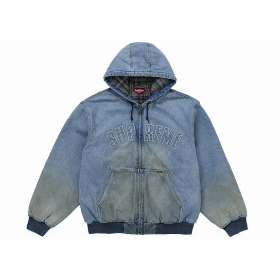 Supreme Men's Reflective Arc Hooded Work Jacket Denim, from StockX