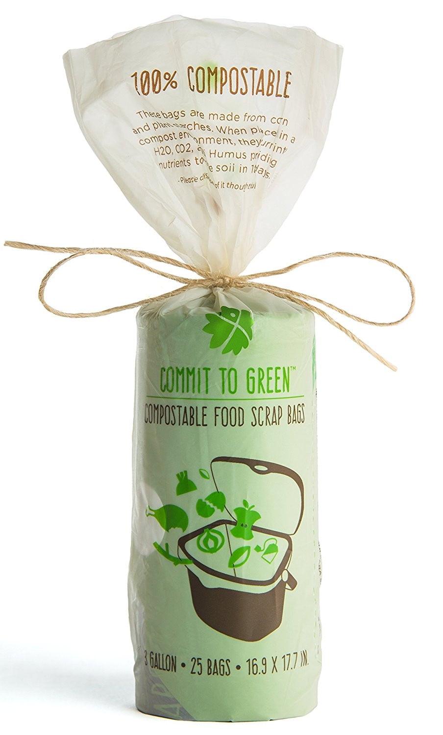 Commit To Green Super Strong Compostable Food Scrap Bags 3 Gallon 0
