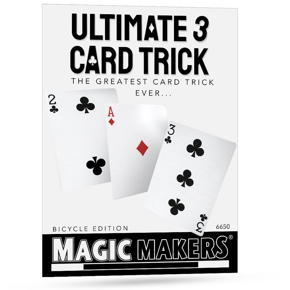 ULTIMATE 3 CARD MONTE GIMMICK CHASE THE ACE RED BACK CARDS NEW EASY MAGIC TRICK 