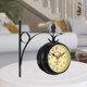 thumbnail image 4 of Reloj colgante de pared reloj de pared de dos cara hierro forjado, Metal, silencioso, fácil de leer caras reloj de estación interior al jardín hogar Fanmusic Reloj colgante de pared, 4 of 7