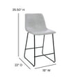 thumbnail image 6 of Flash Furniture Reagan 24" LeatherSoft Counter Height Stools with Footrest, Set of 2, Light Gray, 6 of 13