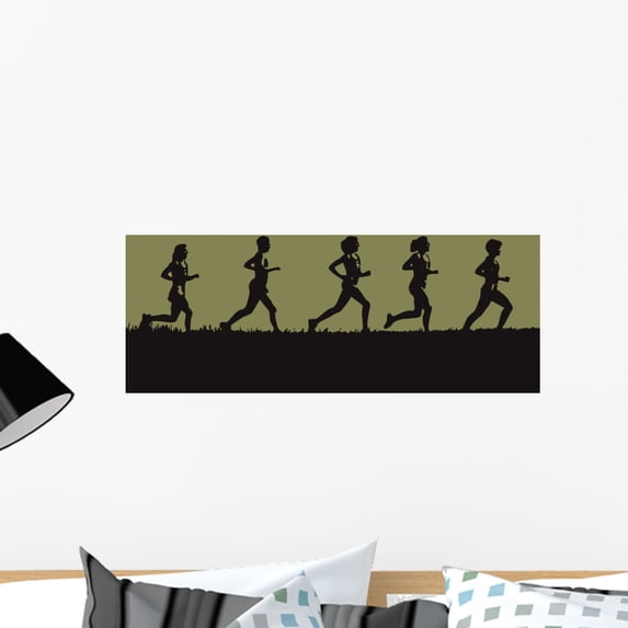 Runners Wall Mural Decal by Wallmonkeys Vinyl Peel and Stick Graphic (24 in W x 9 in H)