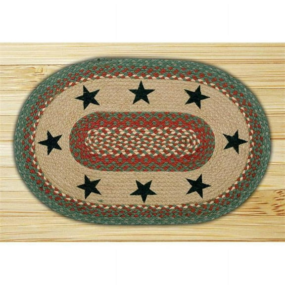 Earth Rugs Green Stars Printed Area Rug