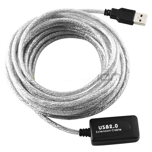USB Extension Cable with Repeater A Male to A Female (16ft) Silver