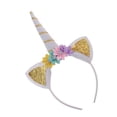 thumbnail image 1 of Diadema de Orejeras de Cuerno de de Tul Banda Floral de Lentejuelas Decoración de de Cosplay de Cumpleaños Gloria Diadema de niña, 1 of 9