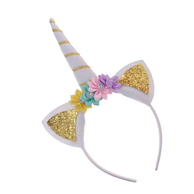 Diadema de Orejeras de Cuerno de de Tul Banda Floral de Lentejuelas Decoración de de Cosplay de Cumpleaños Gloria Diadema de niña