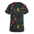 thumbnail image 3 of JINGWANGYHBD Fall Savings Womens Christmas Scrub Shirts Funny Print Nurse Uniform V-neck Short Sleeve Tops with2 Pockets Holiday Comfy Casual Uniforms, 3 of 5