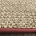 thumbnail image 4 of SAFAVIEH Natural Fiber Arbor Bordered Runner Rug, Natural/Burgundy Red, 2'6" x 14' - Coastal Design, Natural & Burgundy Red, Seagrass, Ideal for Entryway, Kitchen, Living Room, Office, Hallway, 4 of 11
