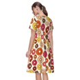 thumbnail image 2 of Bixox Robe d'Été à Manches Courtes pour Femmes Robe Ample Longueur Genou avec Poches-Beigne, 2 of 7