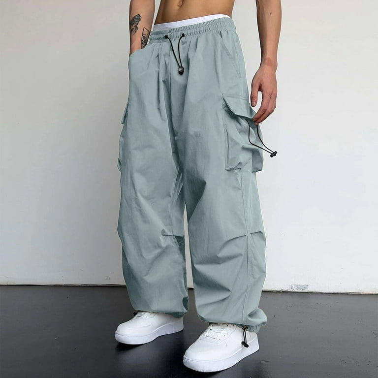 NIEWTR Cargo Pants for Men Workout Parachute Pants Mens 80S