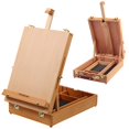 thumbnail image 1 of Caballete de sobremesa portátil de madera con caja de bocetos Falling in Art, 1 of 8