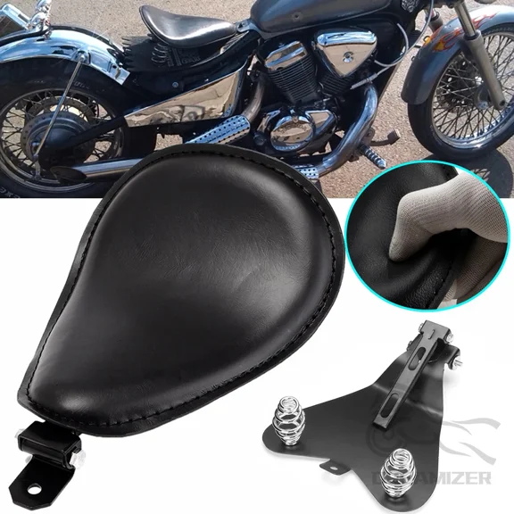 Motorcycle Driver Solo Seat Springer Bracket Bobber Seat w/Seat Base Compatible with Harley Bobber Chopper Honda Yamaha Kawasaki Suzuki