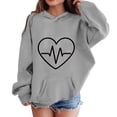 thumbnail image 3 of Mercatoo Teen Boys Girl's Fall/Winter Valentine's Day EKG Printed Padded Hoodies Pullover Pocket Stylish Sweatshirt, 3 of 3
