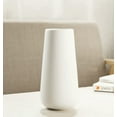thumbnail image 3 of 8 Inch Matt White Ceramic Vase for Flowers & Pampas Grass, Classic Rustic Style Decorative Vases for Home Decor Table Centerpieces, 3 of 5