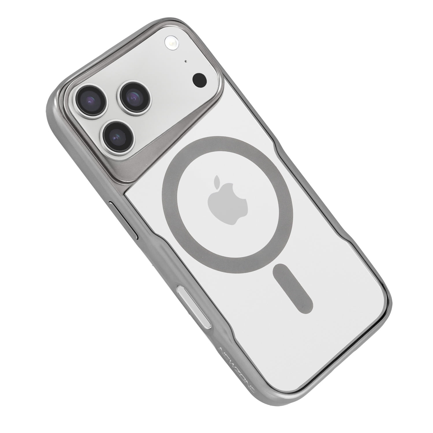 Shockproof Transparent Magnetic Case for iPhone 17 Pro Max - Silver