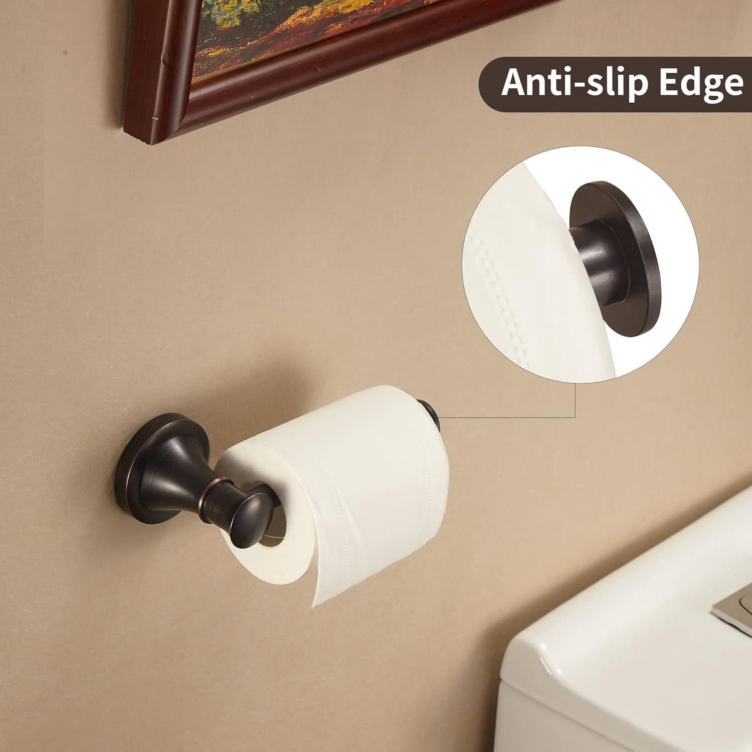 Toilet Paper Holder Bronze Half Round Wall Mount Bathroom Accessory
