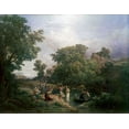 thumbnail image 2 of Marko, Carlos 14x12 Gold Ornate Wood Framed with Double Matting Museum Art Print Titled - Baptism of Museumist, 2 of 4