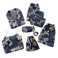 thumbnail image 2 of Jinhomg Women's Cute Silk Satin Pajamas Set Fall Cozy 7 Pcs Pjs Sets Outfits Long Sleeve Button Down Shirt and Cami, Pant, Shorts, Bag, Eye Masks, Hair Rings Navy M, 2 of 4