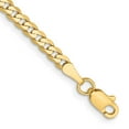 thumbnail image 2 of 14k solid yellow gold 2.9mm curb link chain anklet summer beach foot ankle bracelet, 2 of 3