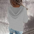 thumbnail image 4 of Hauts Décontractés pour Femmes Mode Femmes Décontracté Uni Col en V Manches Longues Chandail à Capuche Blouse Hauts Mode Hauts pour Femmes Hauts pour Femmes Décontracté Manches Longues pour Femmes Chandail à Capuche Femmes, 4 of 6