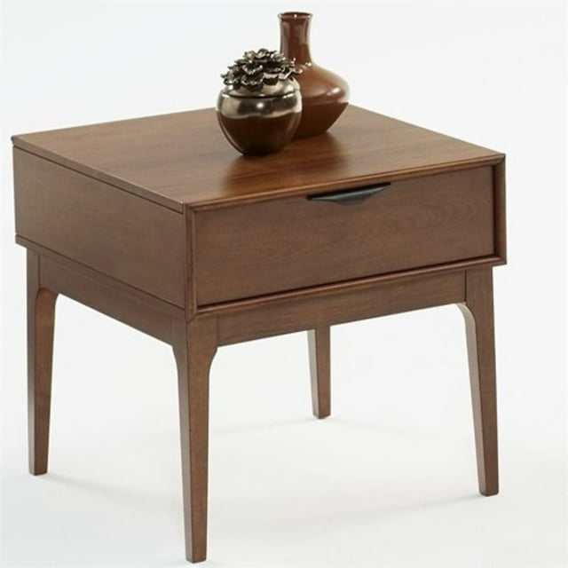 Progressive Furniture Mid-Mod Wood End Table in Cinnamon Brown