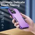 thumbnail image 5 of Allytechgroup Rugged Case for Apple iPhone 16 Pro Max, Hybrid TPU PC Back Cover Drop Proof Anti-Scratch Bumper Camera Lens Protective Phone Case Cover for Apple iPhone 16 Pro Max, Purple+Black, 5 of 6
