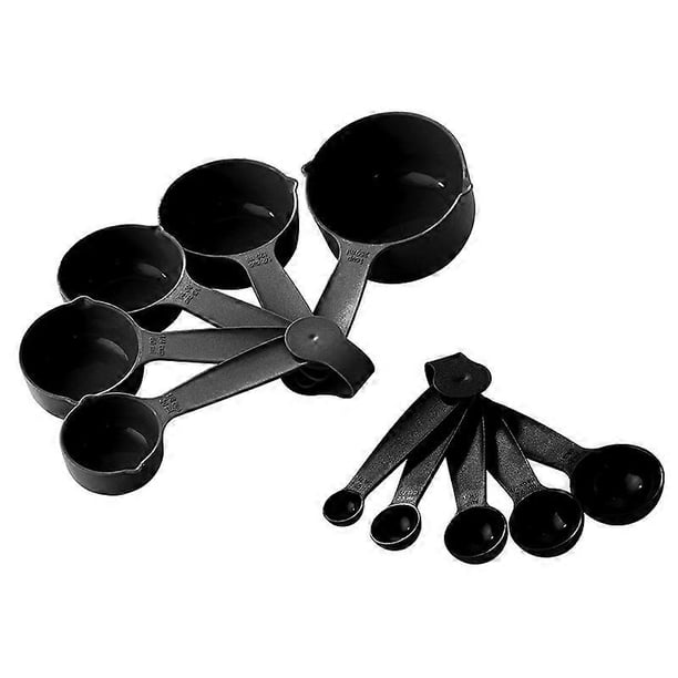 Juego de 10 tazas y cucharas medidoras de plástico apilables de grado alimenticio para utensilios de cocina