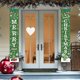 thumbnail image 1 of Cortina de puerta de pareado navideño - Cubierta de puerta de poliéster en pack de 2 con agujeros colgantes, decoración navideña roja y verde de 30x180 cm para festividades y fiestas de primavera, 1 of 6