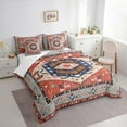 thumbnail image 3 of Manfei Ancient Aztec Theme 7-Piece Twin Bedding Sets,Boho Tribal Flower Bedding Comforter Set,Orange Gray Sheet Sets For Adults,Ultra Soft Home Decor Reversible, 3 of 8