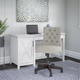 thumbnail image 2 of Scranton & Co Engineered Wood 54W Computer Desk and Chair Set in Pure White Oak, 2 of 8