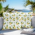 thumbnail image 2 of Outdoor Waterproof Pillow Covers Pack of 2, Pineapple Summer Yellow Fruit Watercolor White Floral Decorative Throw Pillowcases Cushion Covers for Garden Patio Tent Sofa Couch, 16x16 inch, 2 of 8