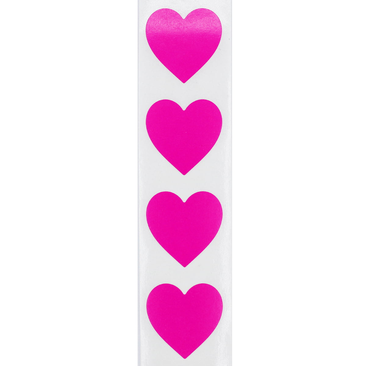Hot Pink Heart Stickers For Valentine's Day Crafting Scrapbooking 1 Inch  500 Adhesive Stickers 