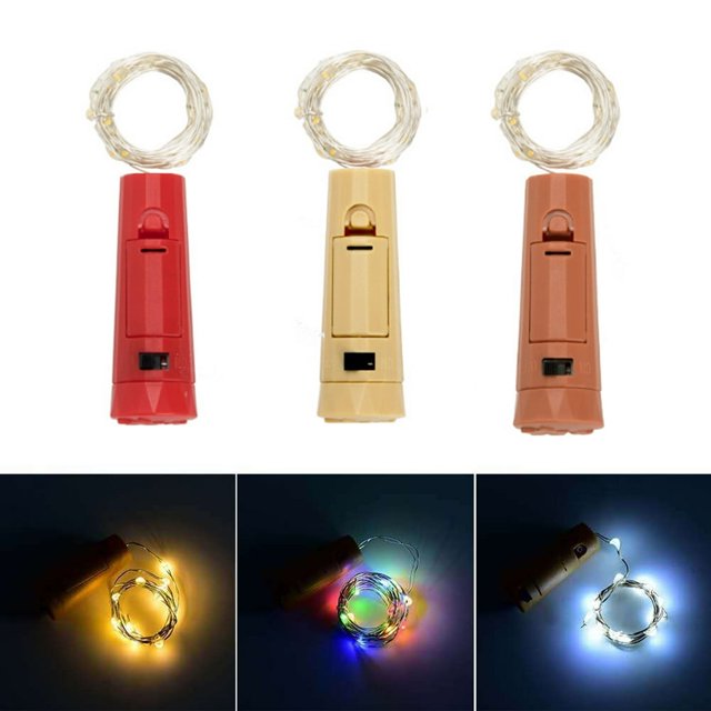 AMERTEER 10Pcs/Set LED Creative Lipstick Shape Wine Bottle Light Christmas Style Beautiful ABS Wine Plug Light for Party *Four Colors Style A