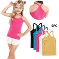 thumbnail image 2 of FamilyThread 5 Pack Girls Tank Tops Solid Sleeveless Undershirts Scoop Neck Undershirts Soft Tops For 1-13Y, 2 of 9